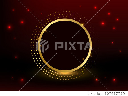 Luxury gold circle center shiny color gold premium red background Luxury gold circle center shiny color gold premium red background 107617790