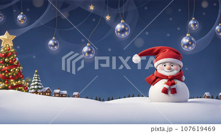 Cosy Christmas Winter Card with Snowman Cosy Christmas Winter Card with Snowman 107619469