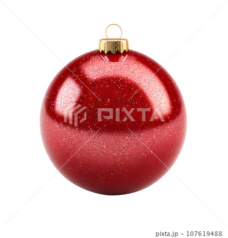 Red Christmas Ball Realistic 3D Style 107619488