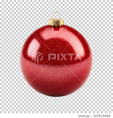 Red Christmas Ball Realistic 3D Style 107619488