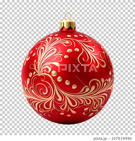 Red Christmas Ball Realistic 3D Style 107619490