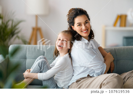 Happy loving family. 107619536