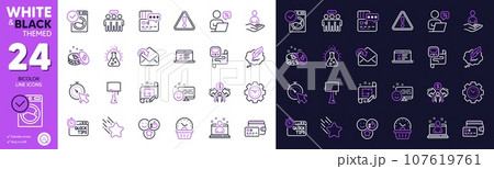 Receive mail, Employees group and Metro map line icons for website, printing. Collection of Architect plan, Smile, Last minute icons. Like, Falling star, Sharing economy web elements. Vector 107619761