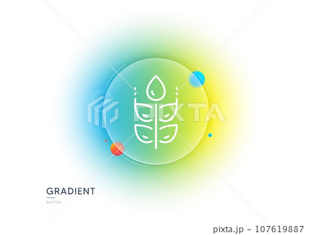Gluten free line icon. Gradient blur button with glassmorphism. Organic tested sign. Natural product symbol. Transparent glass design. Gluten free line icon. Vector Gluten free line icon. Gradient blur button with glassmorphism. Organic tested sign. Natural product symbol. Transparent glass design. Gluten free line icon. Vector 107619887