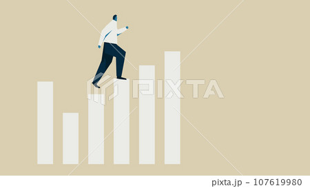 棒グラフを駆け上がるビジネスマン 107619980