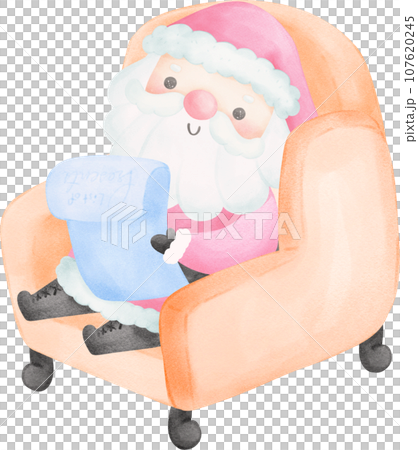 Pink Santa Claus illustration watercolor Pink Santa Claus illustration watercolor 107620245