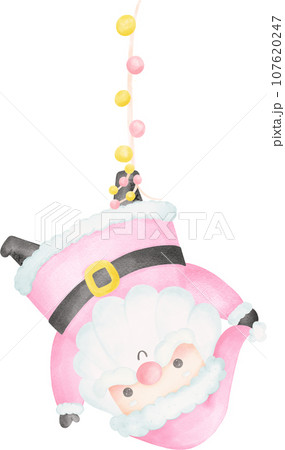 Pink Santa Claus illustration watercolor Pink Santa Claus illustration watercolor 107620247