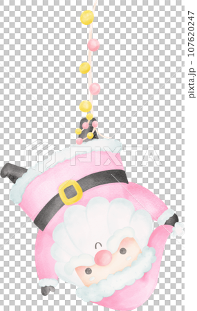 Pink Santa Claus illustration watercolor Pink Santa Claus illustration watercolor 107620247