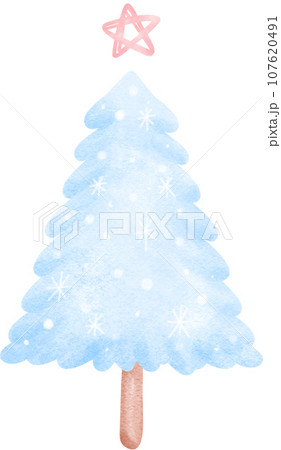Blue Christmas Tree illustration watercolor Blue Christmas Tree illustration watercolor 107620491