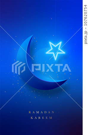 Luxury design for Ramadan Kareem with shiny crescent moon Luxury design for Ramadan Kareem with shiny crescent moon 107620754