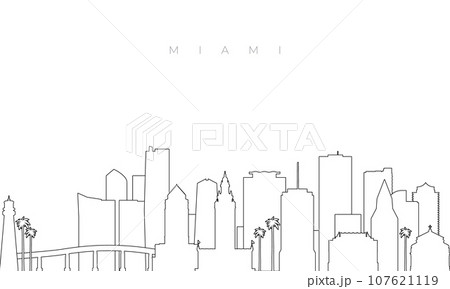 Outline Miami skyline. Outline Miami skyline. 107621119