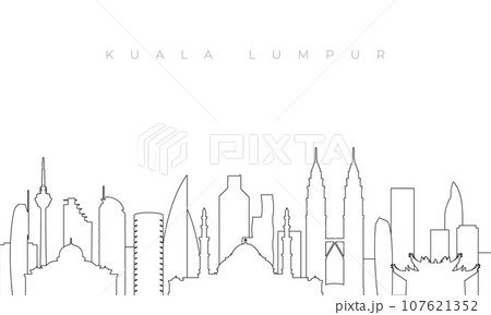 Outline Kuala Lumpur skyline.  107621352