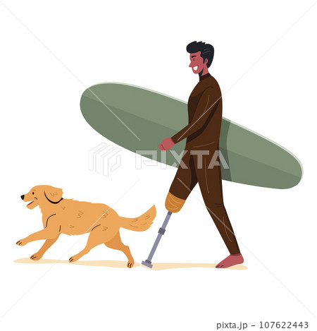 Surfer with a prosthetic leg Surfer with a prosthetic leg 107622443