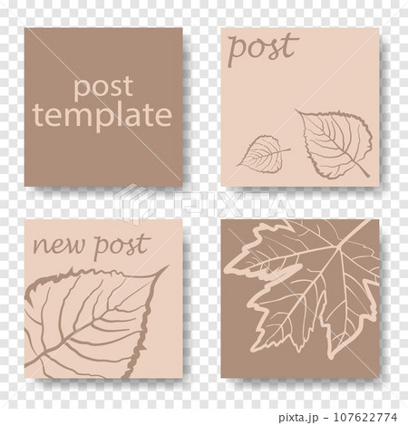 Design backgrounds for social media banner. Set of instagram post frame templates. Vector cover. Mockup for personal blog or shop. Layout for promotion. Endless square puzzle. 107622774