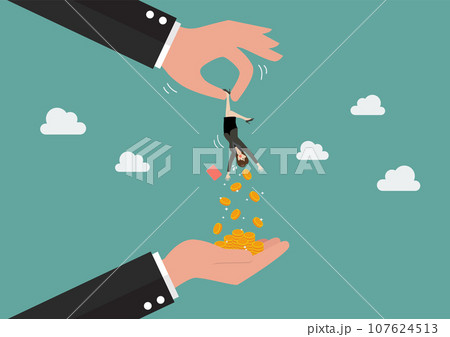 Big hand steal money from small woman Big hand steal money from small woman 107624513