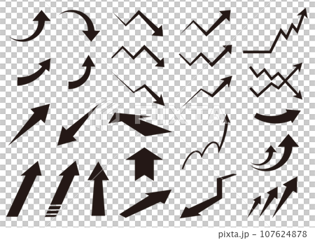 Vector illustration set of descending and ascending arrows 107624878