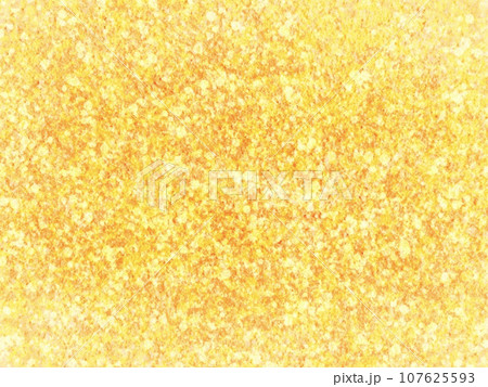 点描が綺麗な黄色とオレンジのキラキラ背景テクスチャ 107625593