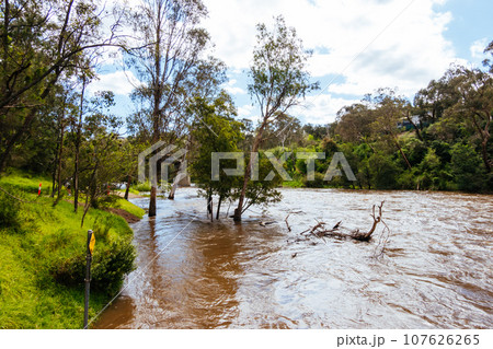 Yarra River Flooding in Warrandyte Australia 107626265