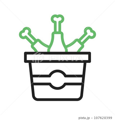 Chicken Bucket icon vector image. Chicken Bucket icon vector image. 107628399