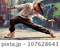 ブレイクダンスをする男性 107628643