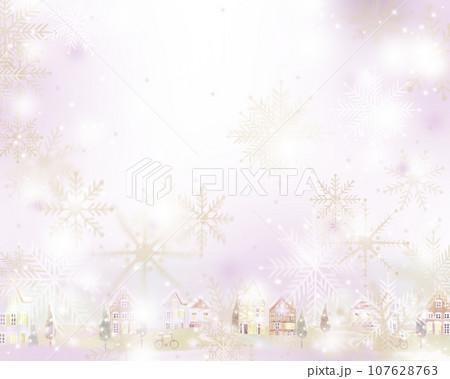 エレガントで幻想的な雪の結晶のグラデーションイラストグラデーション背景素材 107628763