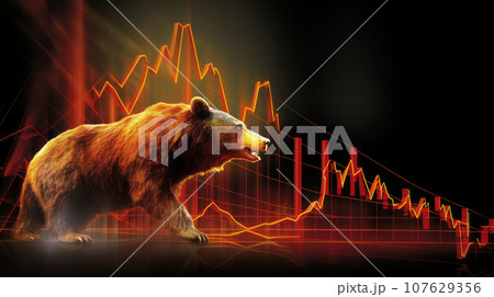 bear market concept with stock chart digital numbers crisis red price drop arrow down chart fall / stock market bear finance risk trend investment business and money losing moving economic bear market concept with stock chart digital numbers crisis red price drop arrow down chart fall / stock market bear finance risk trend investment business and money losing moving economic 107629356