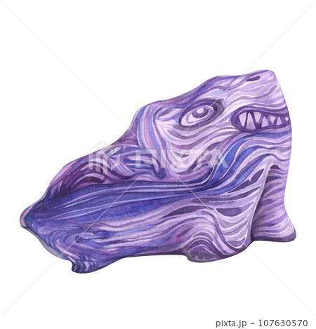 Watercolor purple charoite for horoscope, sacred health, alchemy, magic, Halloween Watercolor purple charoite for horoscope, sacred health, alchemy, magic, Halloween 107630570