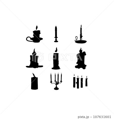 candle fire glow illustration set design 107631601