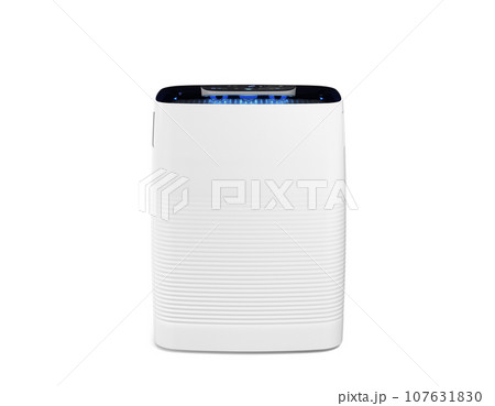 Modern air cleaner back view 3d render on white Modern air cleaner back view 3d render on white 107631830