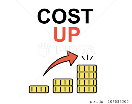 コスト増　コストアップのイラスト 107632306
