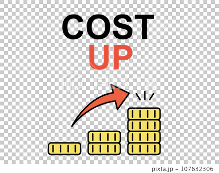 コスト増　コストアップのイラスト 107632306