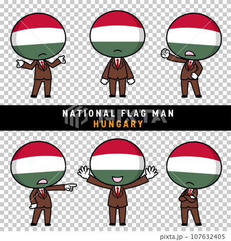 A character set that personifies the Hungarian flag. 107632405
