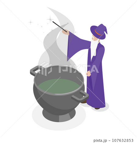3D Isometric Flat Vector Set of Fairytale Characters and Items. Item 5 3D Isometric Flat Vector Set of Fairytale Characters and Items. Item 5 107632853