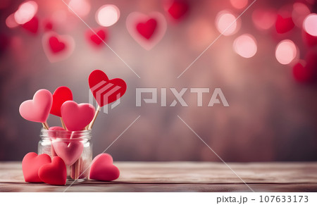Valentine's Day love with hearts 107633173