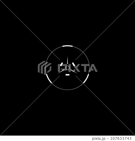Cyberpunk style circle target. Futuristic military GUI circle target, Cyberpunk style circle target. Futuristic military GUI circle target, 107633743