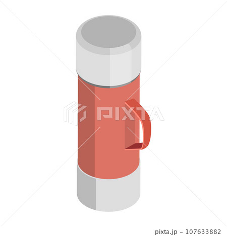 3D Isometric Flat Vector Set of Thermoses. Item 3 3D Isometric Flat Vector Set of Thermoses. Item 3 107633882
