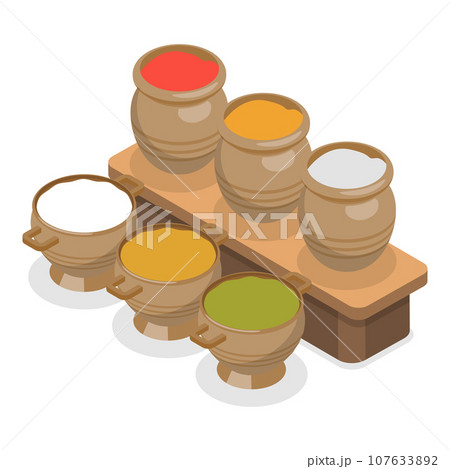 3D Isometric Flat Vector Illustration of Eastern Bazaar. Item 1 107633892