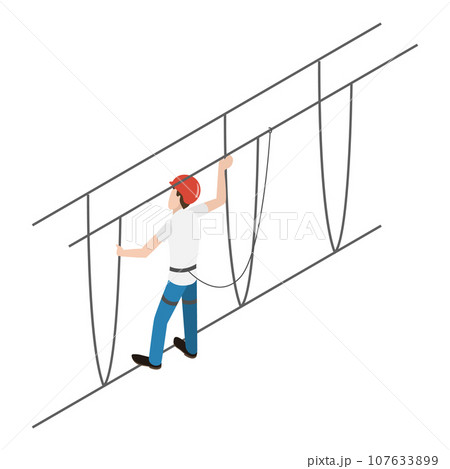 3D Isometric Flat Vector Illustration of Rope Park. Item 1 3D Isometric Flat Vector Illustration of Rope Park. Item 1 107633899