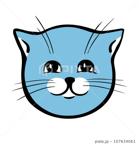 Head tabby kitten on white background Head tabby kitten on white background 107634061