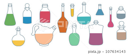 Laboratory glassware vector set isolated 107634143