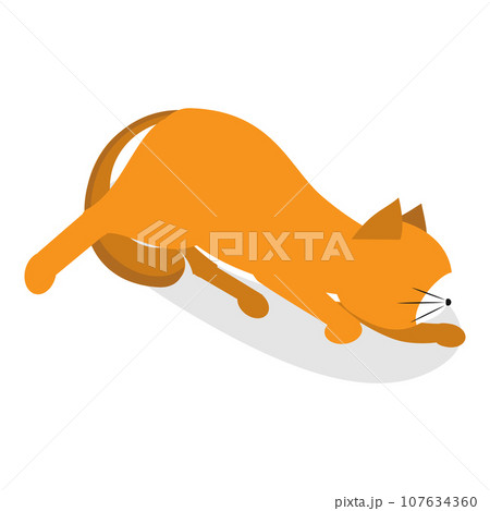 3D Isometric Flat Vector Set of Cats Behavior Poses. Item 7 3D Isometric Flat Vector Set of Cats Behavior Poses. Item 7 107634360