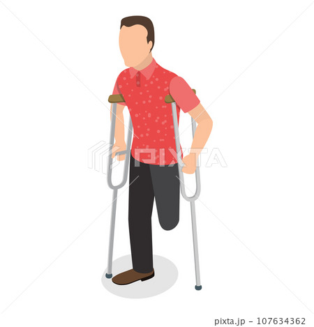 3D Isometric Flat Vector Illustration of People with Different Types Of Disabilities. Item 2 107634362
