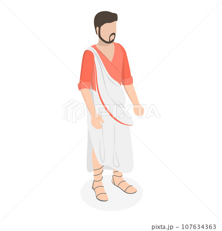 3D Isometric Flat Vector Set of Roman People. Item 1 107634363