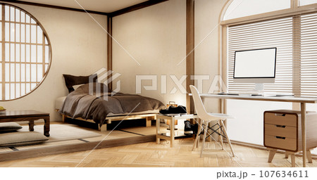 Muji Japan bedroom interior minimal style, Japanese interior. 107634611