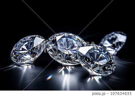 Diamonds on a black background Diamonds on a black background 107634835
