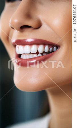 Closeup of beautiful smiling woman with healthy teeth. Dental care concept Closeup of beautiful smiling woman with healthy teeth. Dental care concept 107636107