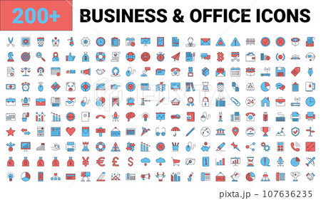 Set vector business, banking and finance icons 107636235