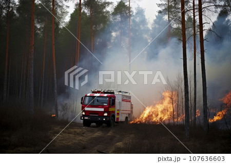 Fire truck for extinguishing a forest fire Fire truck for extinguishing a forest fire 107636603