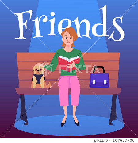 Pets as companions, best friends concept of card or poster, vector illustration. Pets as companions, best friends concept of card or poster, vector illustration. 107637706