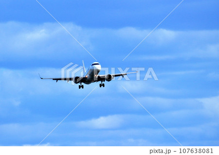 大阪国際空港　JAL　飛行機　着陸態勢　千里川尻 107638081